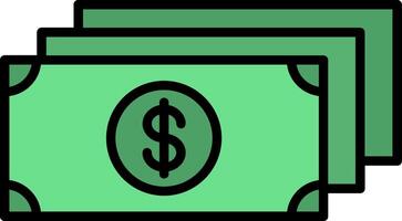 Dollar Line Filled Icon vector