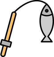 icono lleno de línea de pesca vector