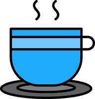 Teacup Line Filled Icon vector