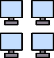 Monitors Line Filled Icon vector