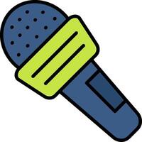 Microphone Line Filled Icon vector