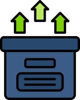 Storage Box Line Filled Icon vector