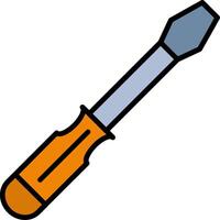 Screw Driver Line Filled Icon vector