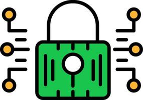 Internet Security Line Filled Icon vector