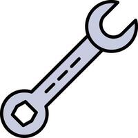 Spanner Line Filled Icon vector