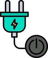 Power Button Line Filled Icon vector