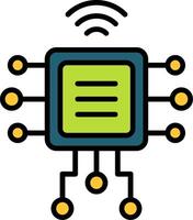 Computer Chip Line Filled Icon vector