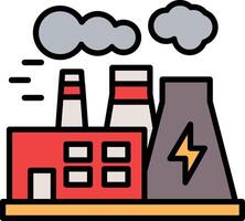 Power Plant Line Filled Icon vector