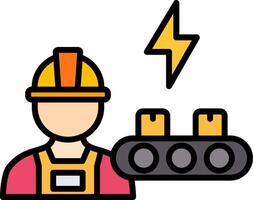 Industrial Worker Line Filled Icon vector