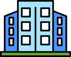 Office Building Line Filled Icon vector