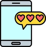Love Message Line Filled Icon vector
