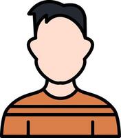 Man Line Filled Icon vector