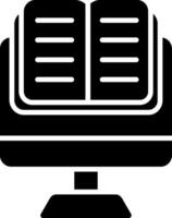 Online Learning Glyph Icon vector