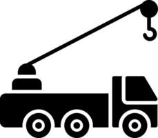 Crane Truck Glyph Icon vector