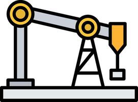 Drilling Rig Line Filled Icon vector