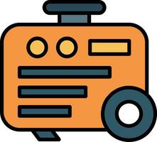 Electric Generator Line Filled Icon vector