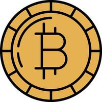 bitcoin bitcoin línea lleno icono vector