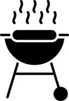 BBQ Grill Glyph Icon vector