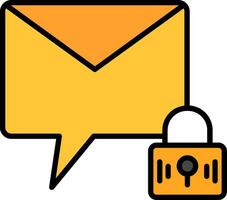 Private Message Line Filled Icon vector