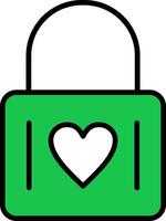 Heart Lock Line Filled Icon vector