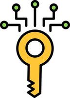 Digital Key Line Filled Icon vector