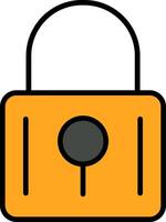 Locked Line Filled Icon vector