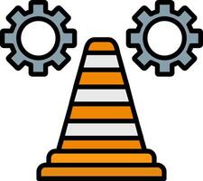 Traffic Cone Line Filled Icon vector