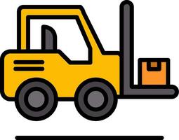 Forklift Line Filled Icon vector