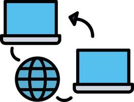 Network Line Filled Icon vector