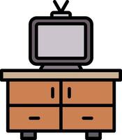 Tv Table Line Filled Icon vector