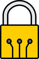Padlock Line Filled Icon vector