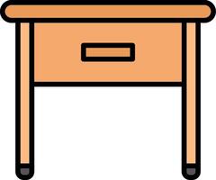 Side Table Line Filled Icon vector