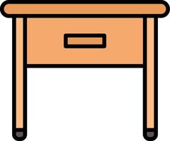 Side Table Line Filled Icon vector