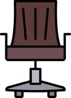 Office Chair Line Filled Icon vector