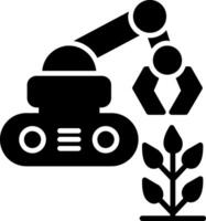 agrícola robot glifo icono vector