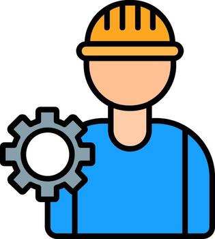 Worker Line Filled Icon vector