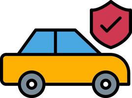 Car Insurance Line Filled Icon vector