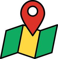 Map Pointer Line Filled Icon vector