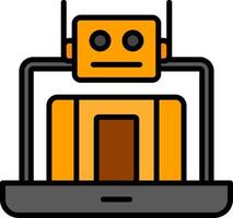 robot línea lleno icono vector