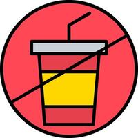 No Drink Line Filled Icon vector