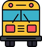 School Bus Line Filled Icon vector