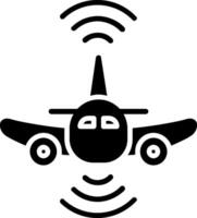 icono de glifo de avión vector