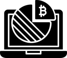 bitcoin grafico glifo icono vector