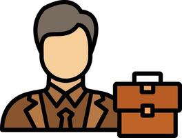 Business Style Line Filled Icon vector