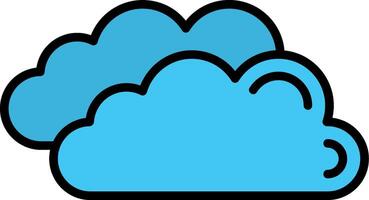 Clouds Line Filled Icon vector
