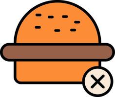 No Burger Line Filled Icon vector