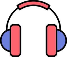 Headphone Line Filled Icon vector