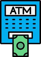 ATM Line Filled Icon vector