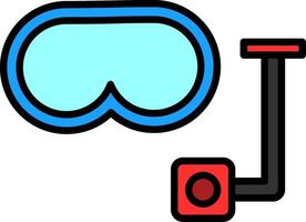 Scuba Dive Line Filled Icon vector