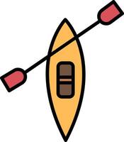 Canoe Line Filled Icon vector